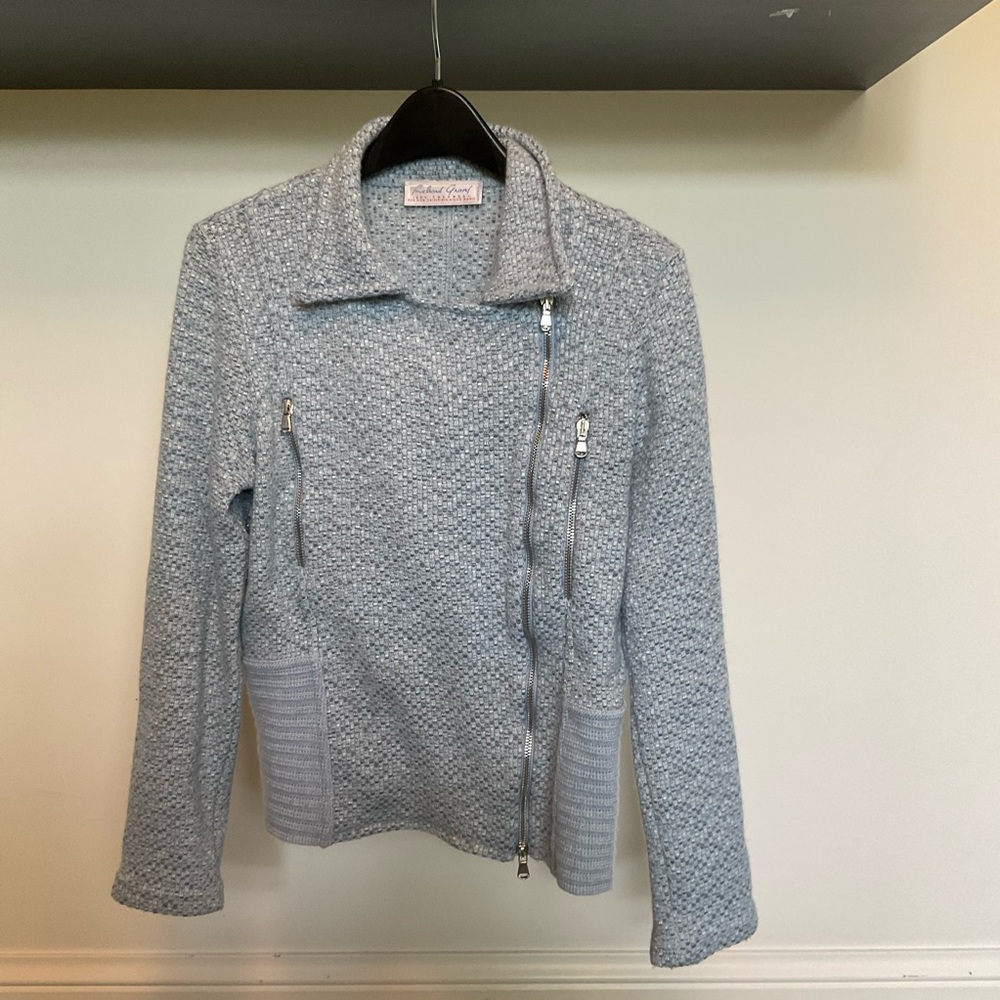 Richard Grand 100% Cashmere Blue Knit Jacket